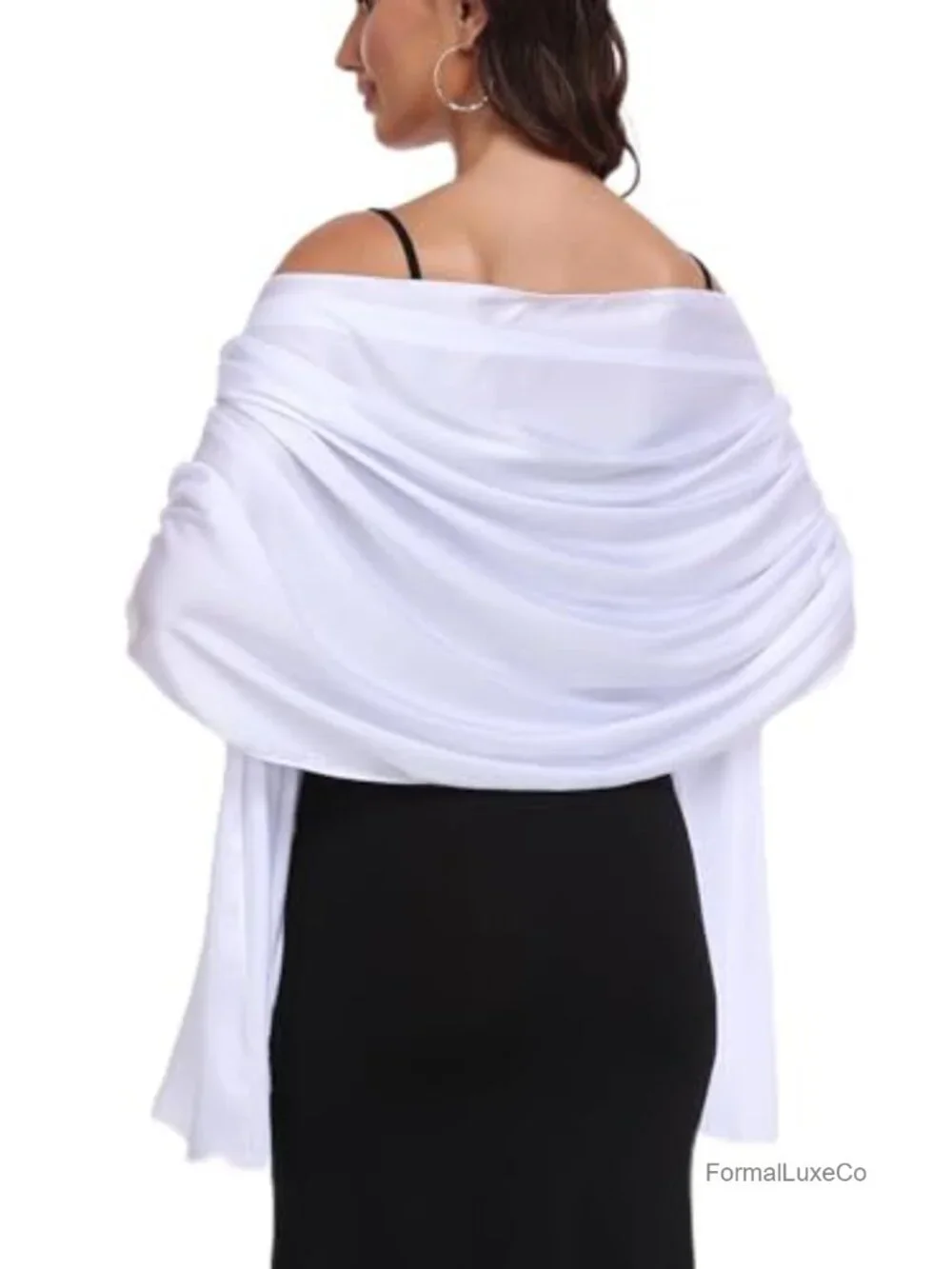Satin Shawl Wrap for Evening Dresses Wedding Formal Cover Up
